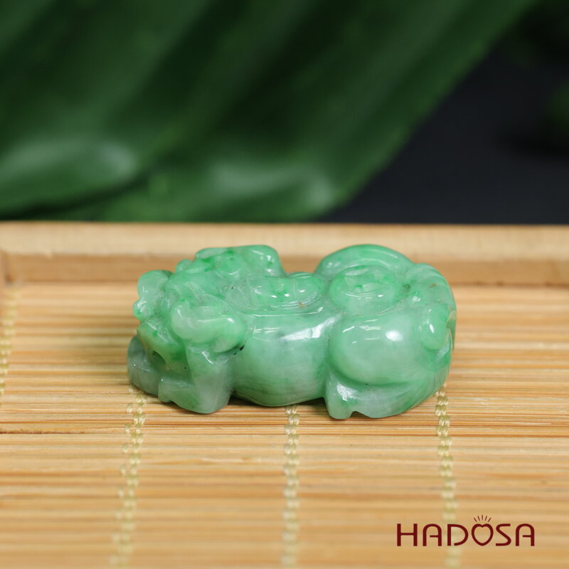 Mặt Tỳ Hưu Cẩm Thạch xanh lí 33mm