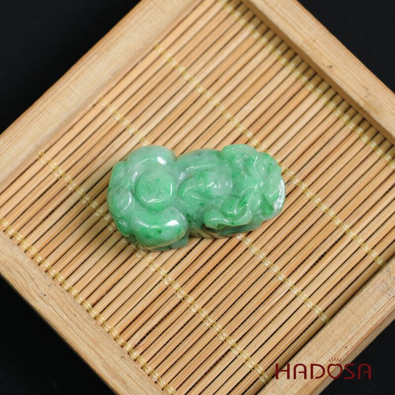 Mặt Tỳ Hưu Cẩm Thạch xanh lí 33mm HADOSA