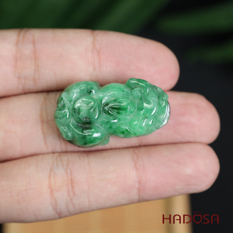 Mặt Tỳ Hưu Cẩm Thạch xanh lí 34mm