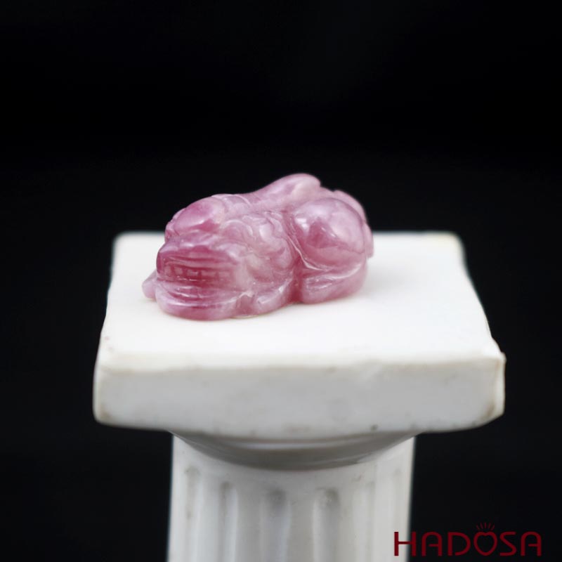 Mặt tỳ Hưu Ruby hồng tươi 21x13x10mm