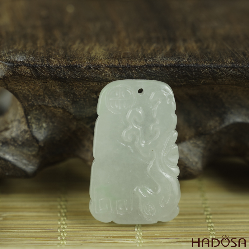 Mặt Cẩm Thạch Vô Sự Bài chạm khắc 18x30x6mm