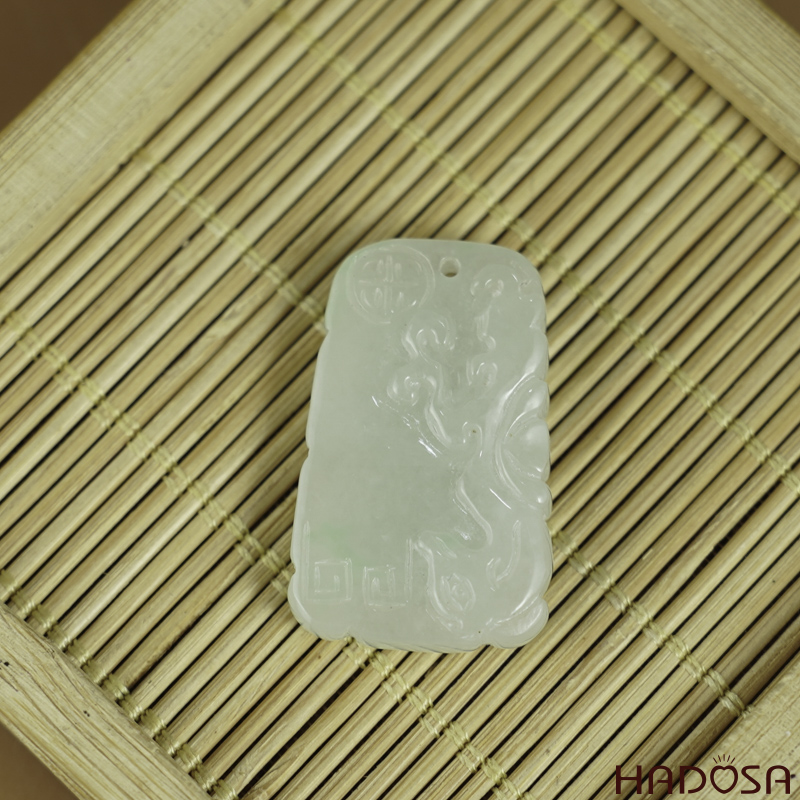 Mặt Cẩm Thạch Vô Sự Bài chạm khắc 18x30x6mm