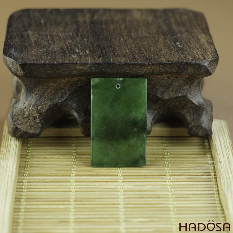 Mặt Cẩm Thạch Vô Sự Bài chữ nhật xanh ngọc 18x28mm