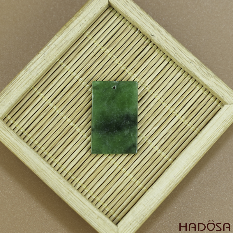 Mặt Cẩm Thạch Vô Sự Bài chữ nhật xanh ngọc 18x28mm