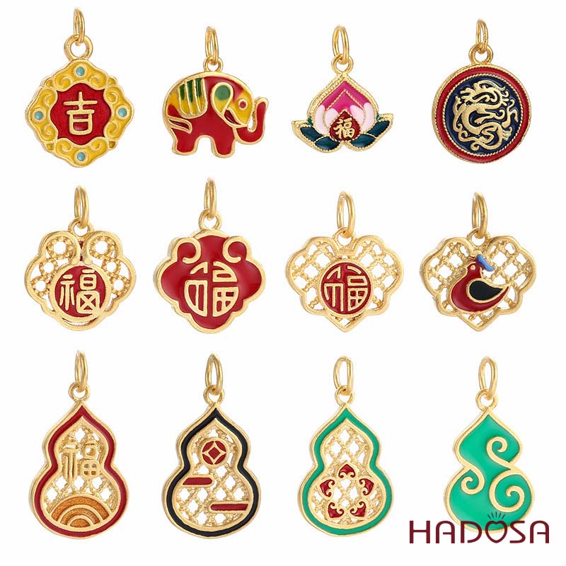 Mặt treo bạc mạ vàng hồ lô 16mm