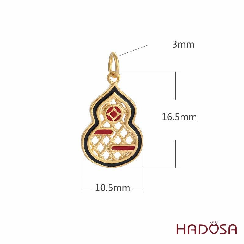 Mặt treo bạc mạ vàng hồ lô 16mm