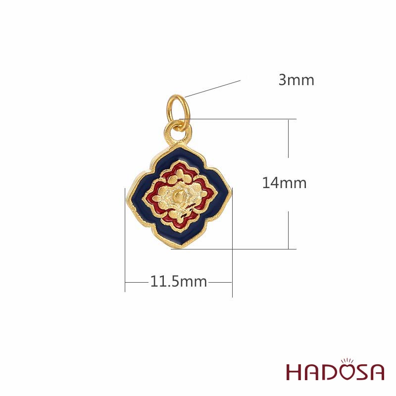 Mặt treo bạc mạ vàng 14mm