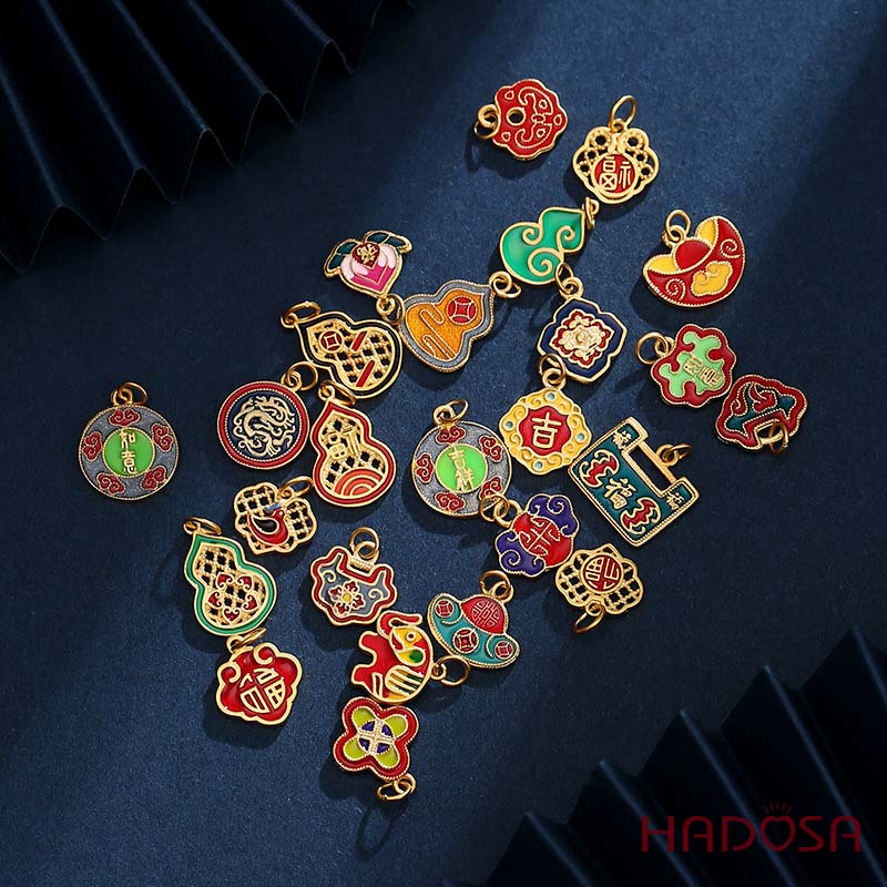 Mặt treo bạc mạ vàng chữ Thọ 13mm