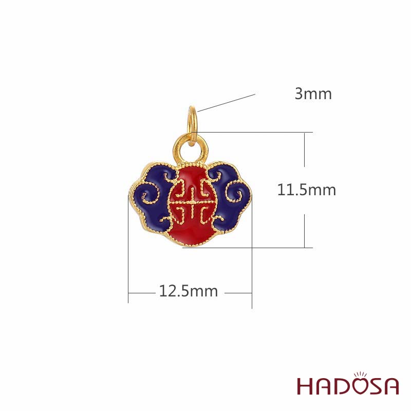 Mặt treo bạc mạ vàng chữ Thọ 13mm