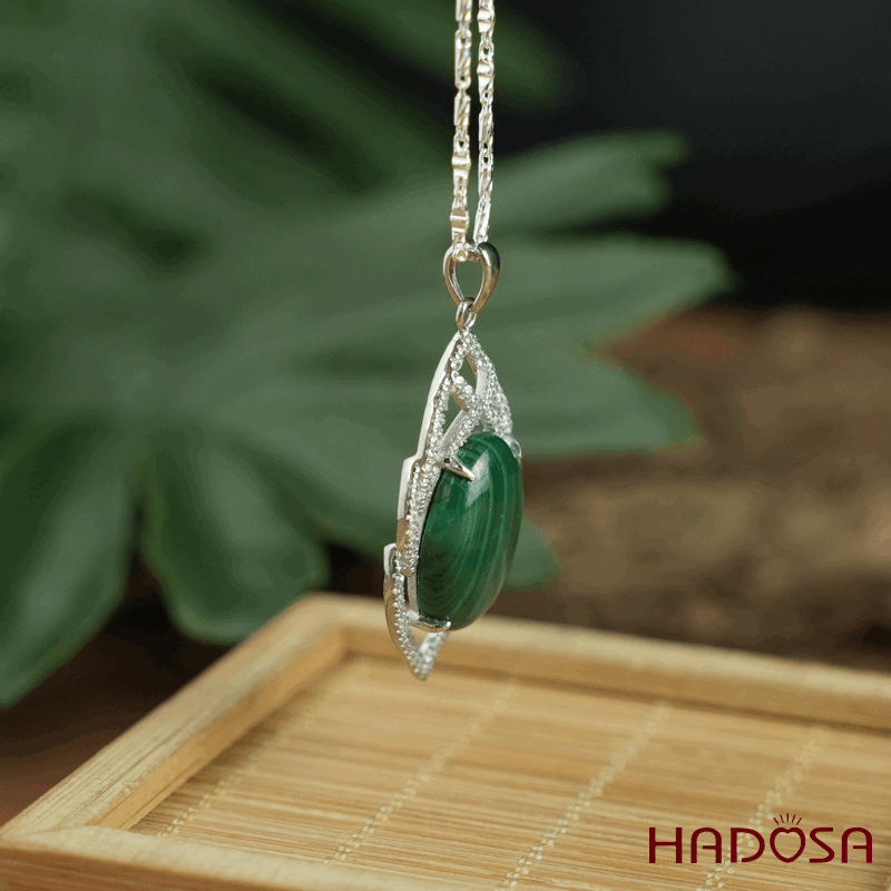 Mặt dây chuyền đá Lông công bạc 925