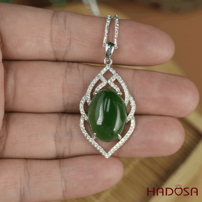 Mặt dây chuyền Ngọc Bích Canada 13x18mm