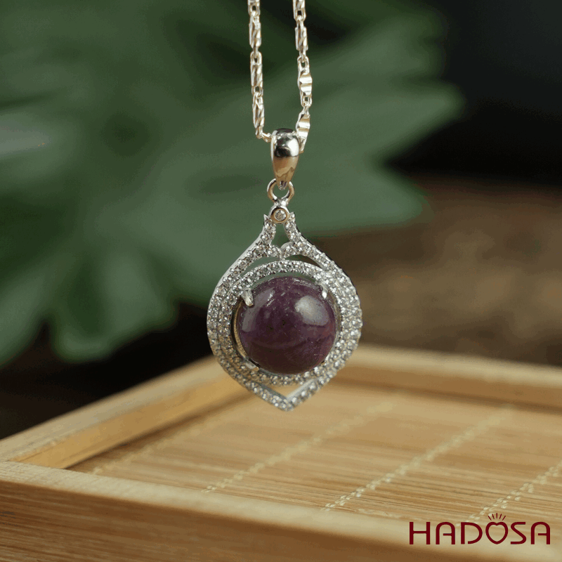 Mặt dây chuyền Ruby Phi tròn 11mm bạc 925