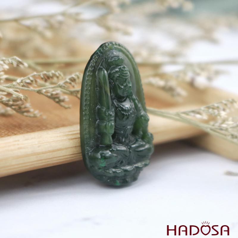 Mặt Ngọc Bích Bất Động Minh Vương (Dậu) 30x18mm