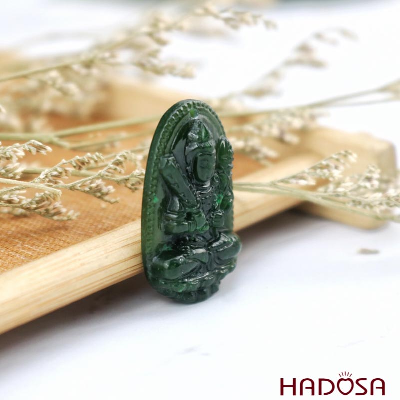 Mặt Ngọc Bích Hư Không Tạng Bồ Tát (Sửu, Dần) 40x30mm