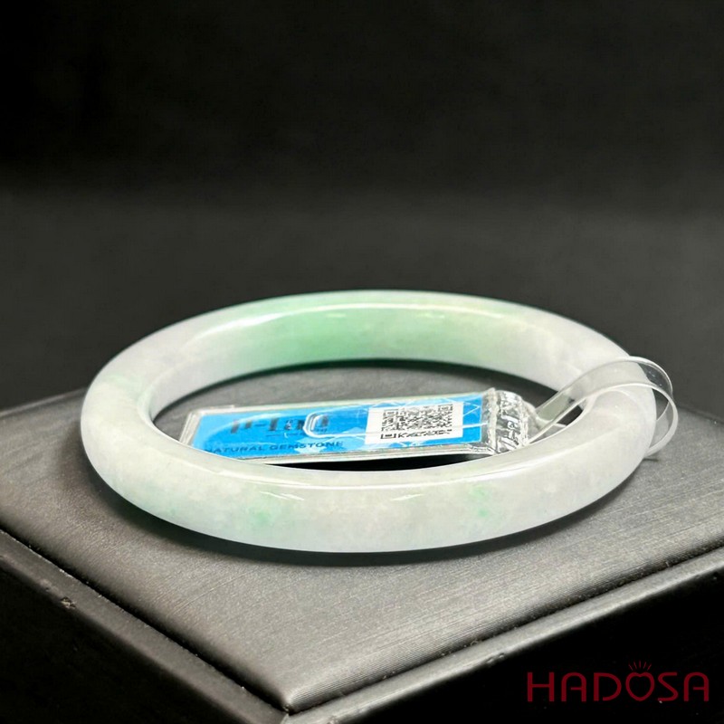 Vòng kiềng Cẩm thạch bản đũa băng chủng phớt lục sắc ni 50 | HADOSA