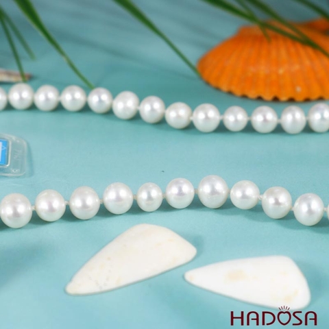Vòng cổ Ngọc trai trắng 8mm 4A