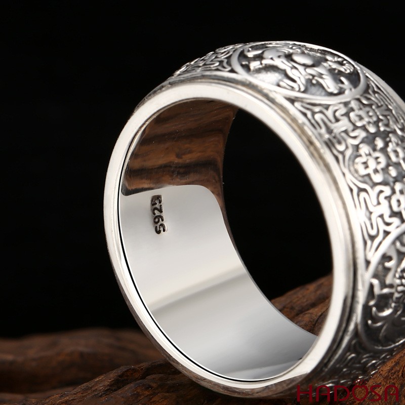 Nhẫn Bạc Tứ Linh Xoay Quyền Năng Hộ Mạng