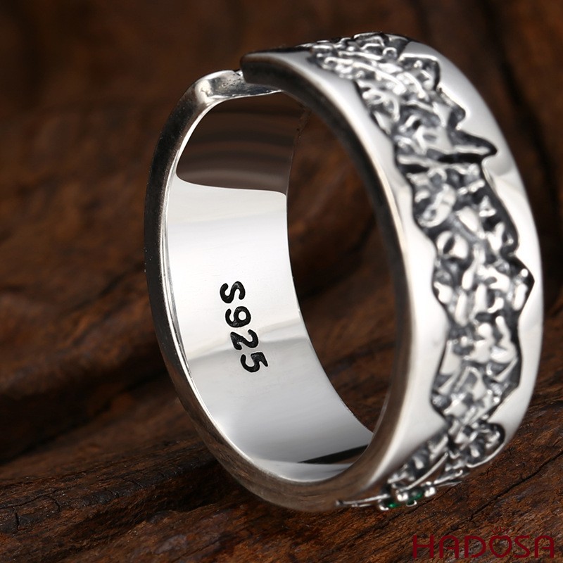 Nhẫn Bạc Nam Sao Tám Ánh Sáng Dẫn Đường