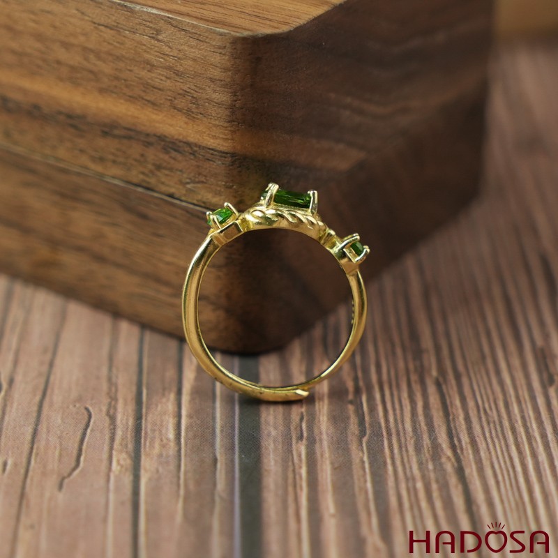 Nhẫn đá Diopside 4*6mm bạc 925
