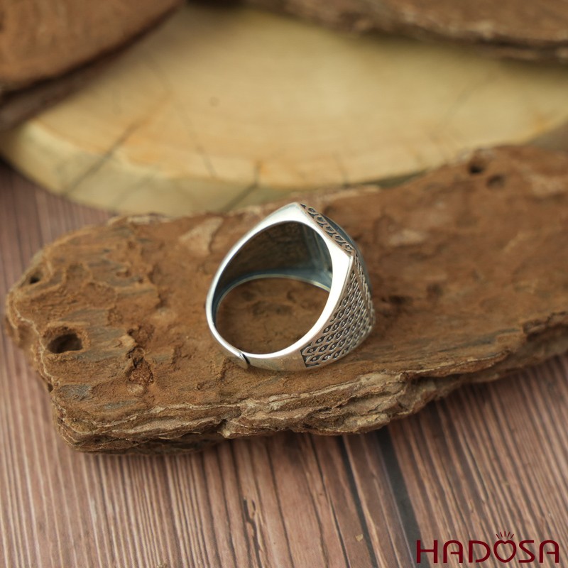 Nhẫn bạc nam 925 mặt đá Aquamarine 10x15mm
