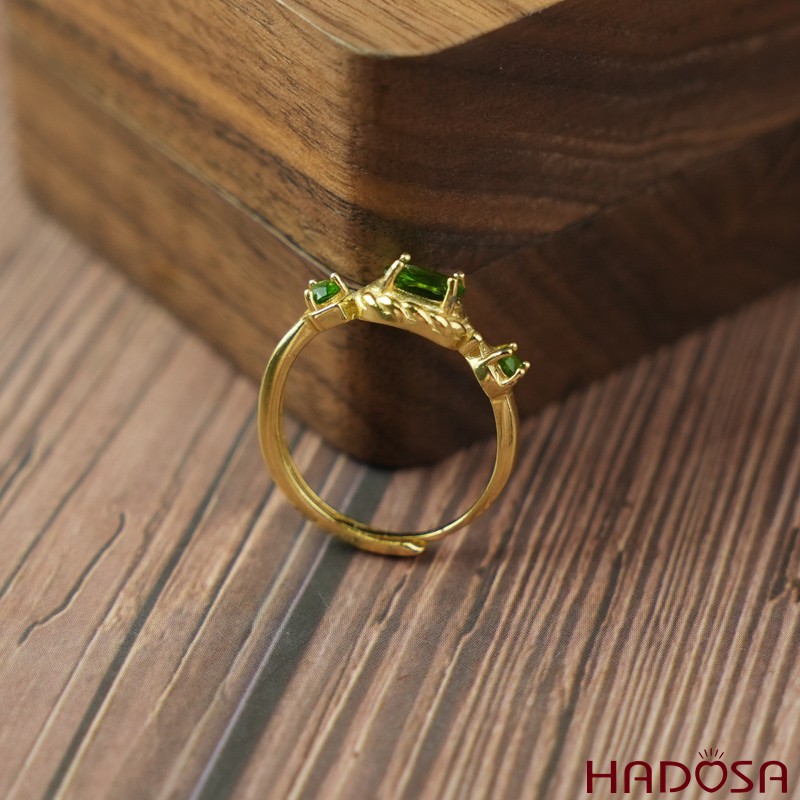 Nhẫn đá Diopside 4*6mm bạc 925