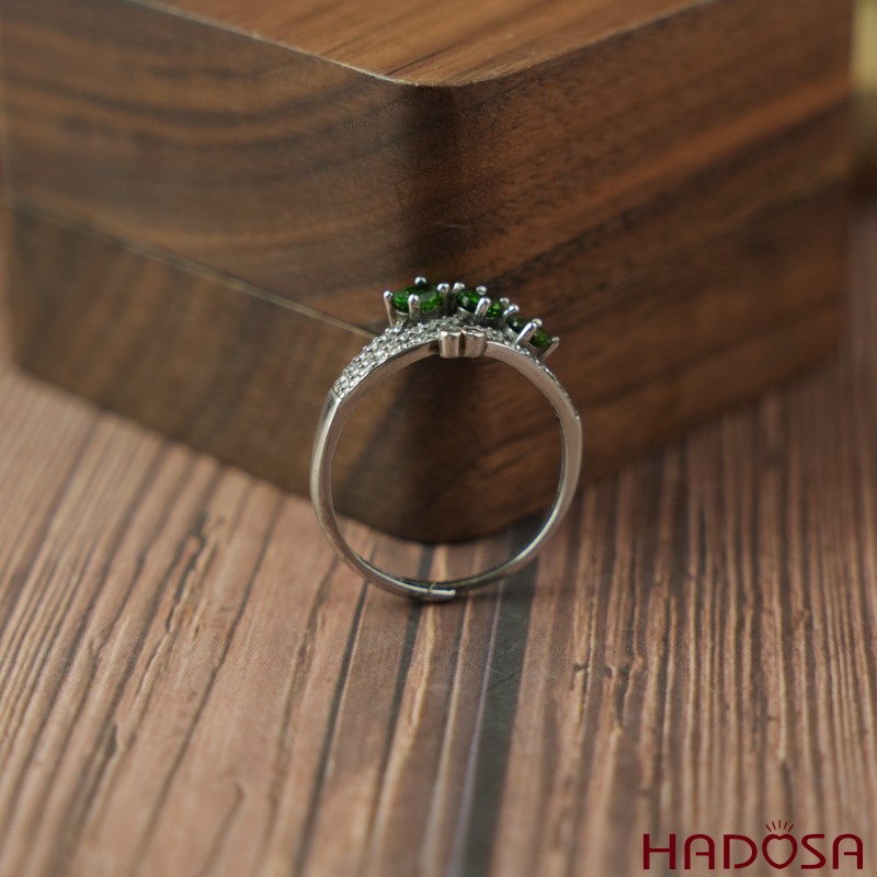 Nhẫn đá Diospite 3*4mm bạc 925