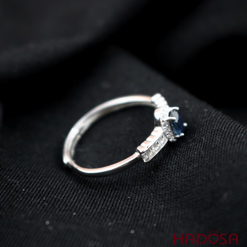 Nhẫn đá Sapphire 3*5mm bạc 925