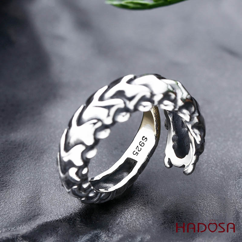 Nhẫn bạc nam 925 xương Rồng