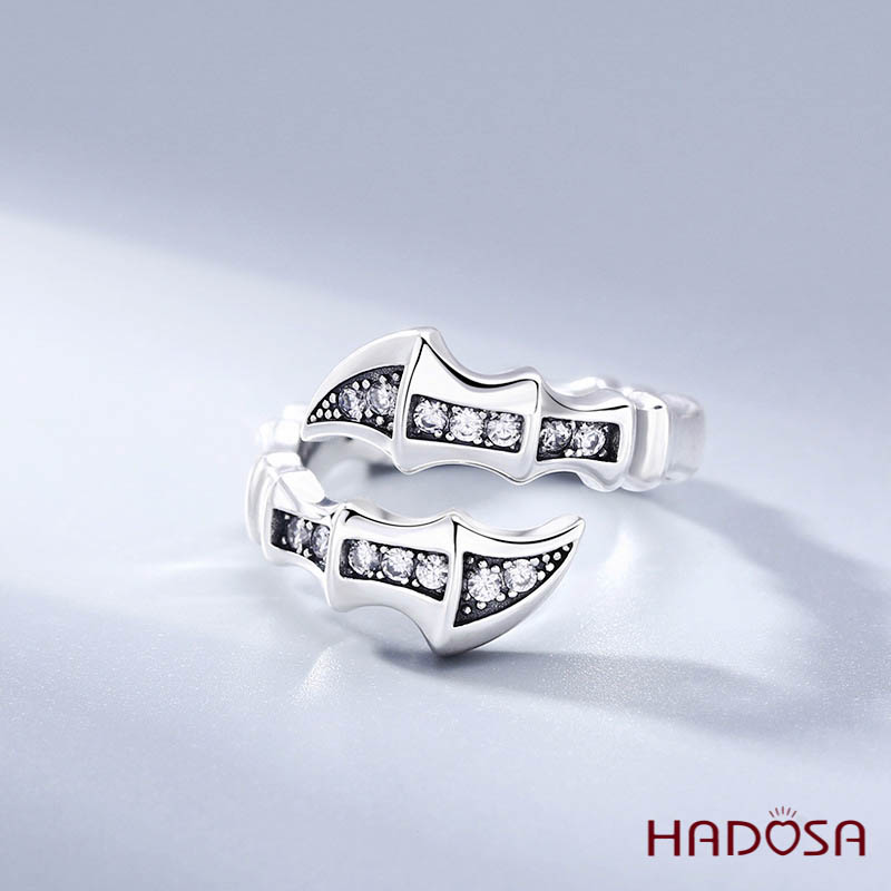 Nhẫn bạc nam hột trắng