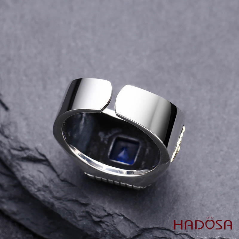 Nhẫn bạc nam mặt đá xanh