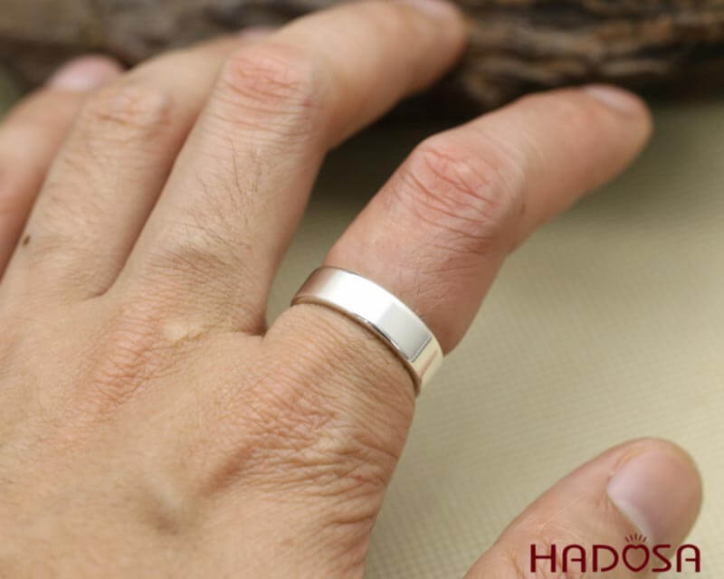 Nhẫn trơn bạc nam