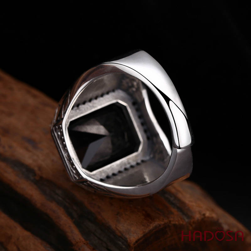 Nhẫn Nam Bạc Thái 925 Hắc Vương Quyền Hoa Fleur De Lis