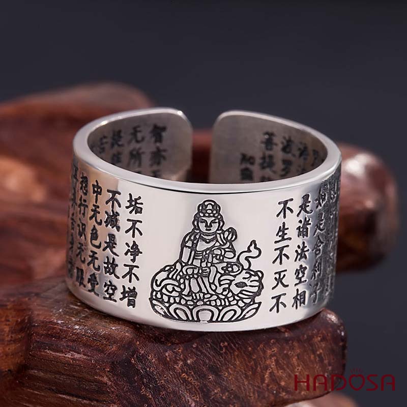 Nhẫn bạc nam  Phật bản mệnh Phổ Hiền (Thìn, Tỵ)