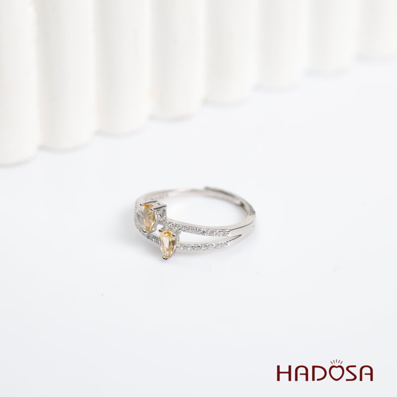 Nhẫn đá Citrine 3*5mm bạc 925