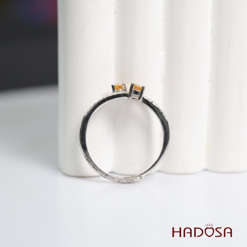 Nhẫn đá Citrine 3*5mm bạc 925