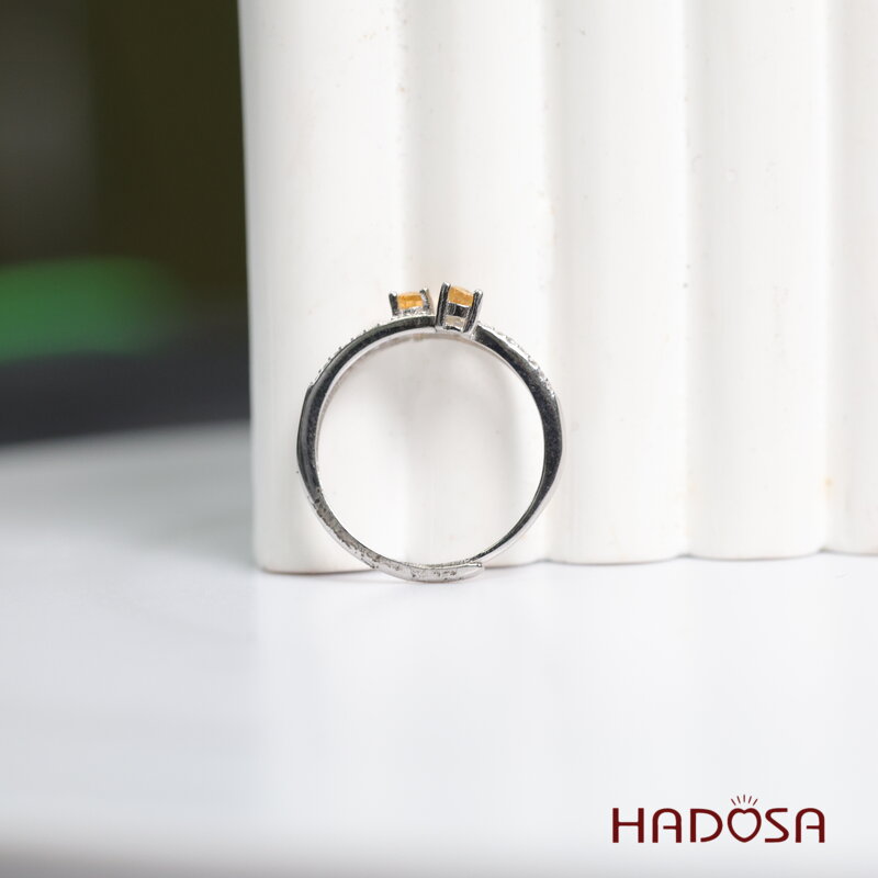 Nhẫn đá Citrine 3*5mm bạc 925