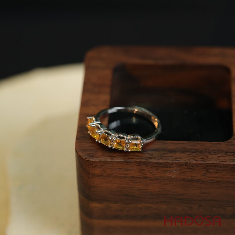 Nhẫn đá Citrine 3mm bạc 925