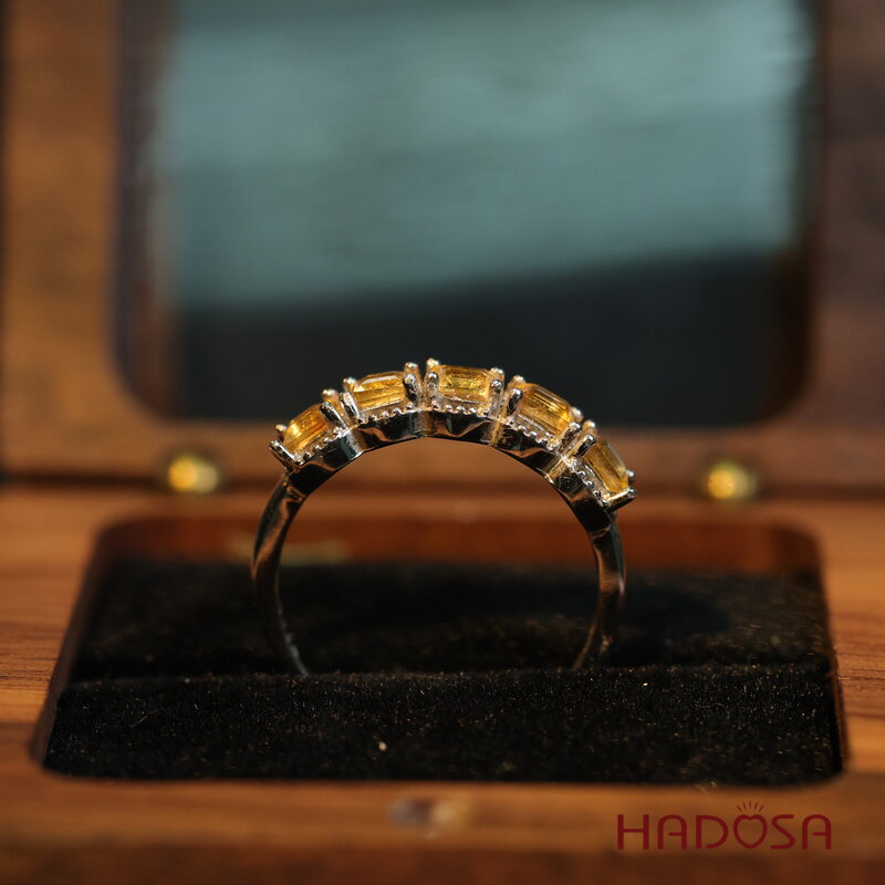 Nhẫn đá Citrine 3mm bạc 925