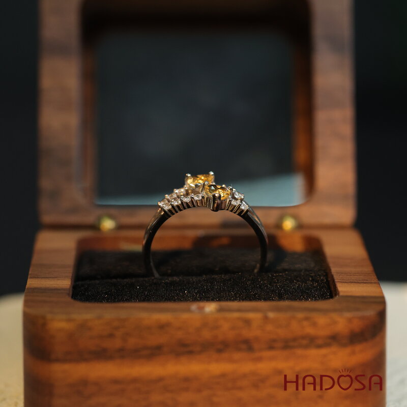 Nhẫn đá Citrine 3mm bạc 925