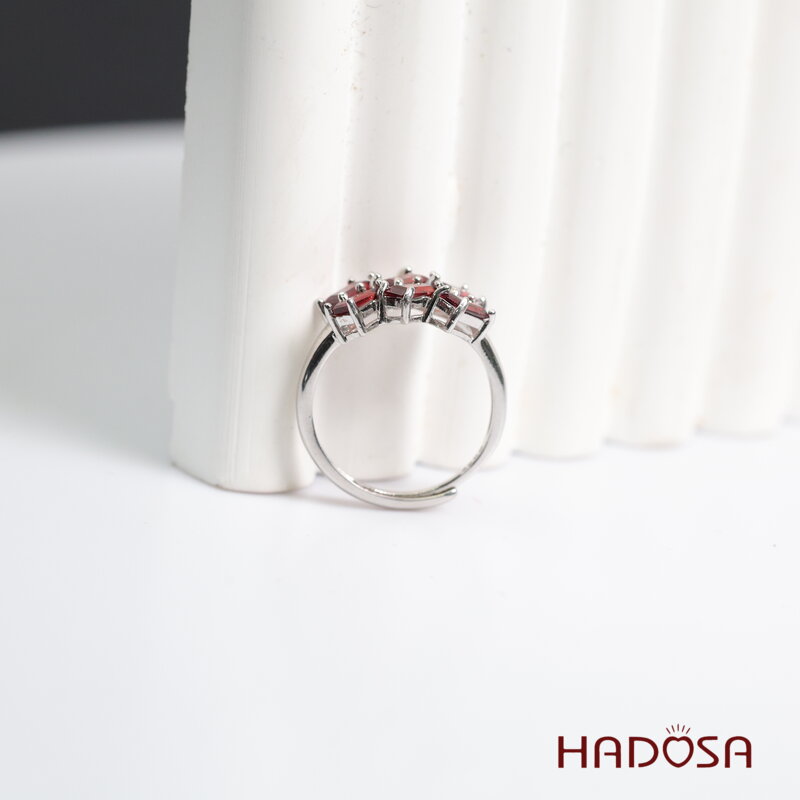 Nhẫn đá garnet 3x5mmbạc 925