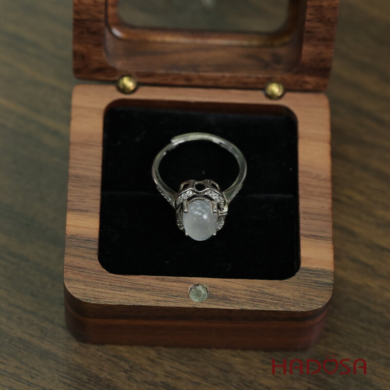 Nhẫn đá mặt trăng 7x9-8x10mm bạc 925