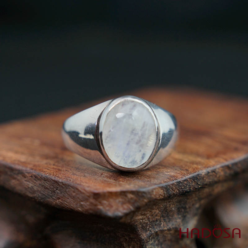 Nhẫn đá Mặt trăng cao cấp bạc 925