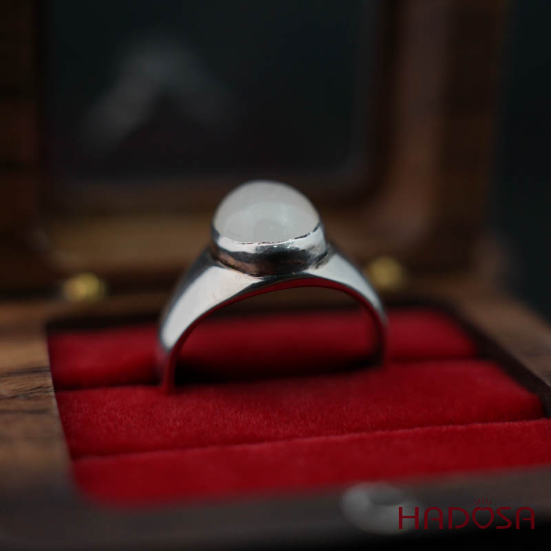 Nhẫn đá Mặt trăng cao cấp bạc 925