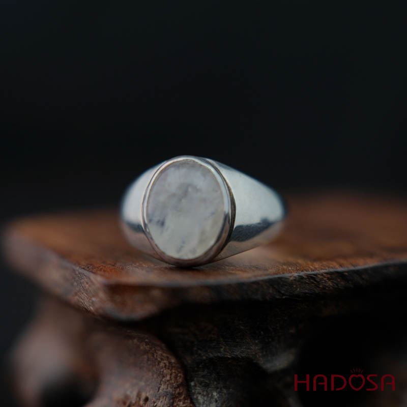 Nhẫn đá Mặt trăng cao cấp bạc 925