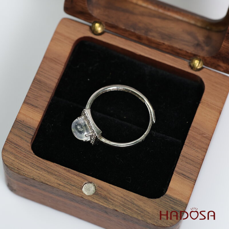 Nhẫn đá moonstone 5x7mm bạc 925