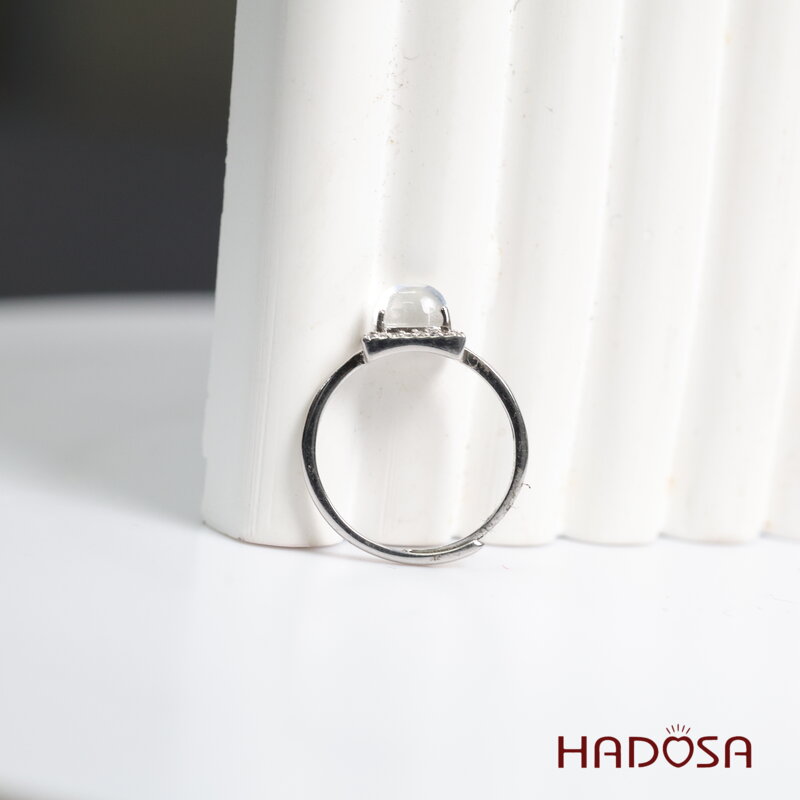 Nhẫn đá moonstone 5x7mm bạc 925