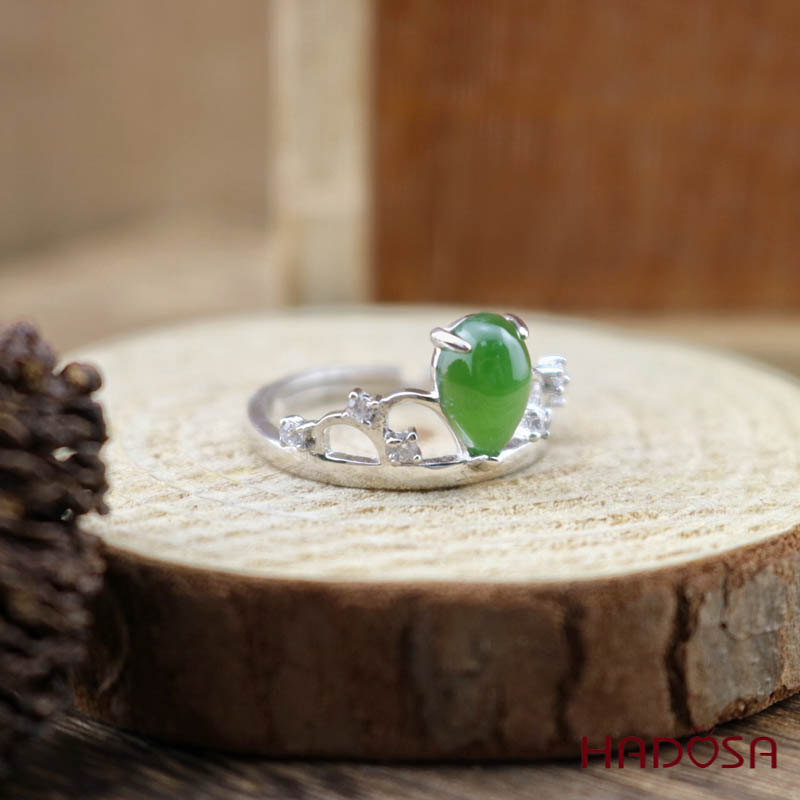 Nhẫn Ngọc Bích Canada 6*9mm bạc 925