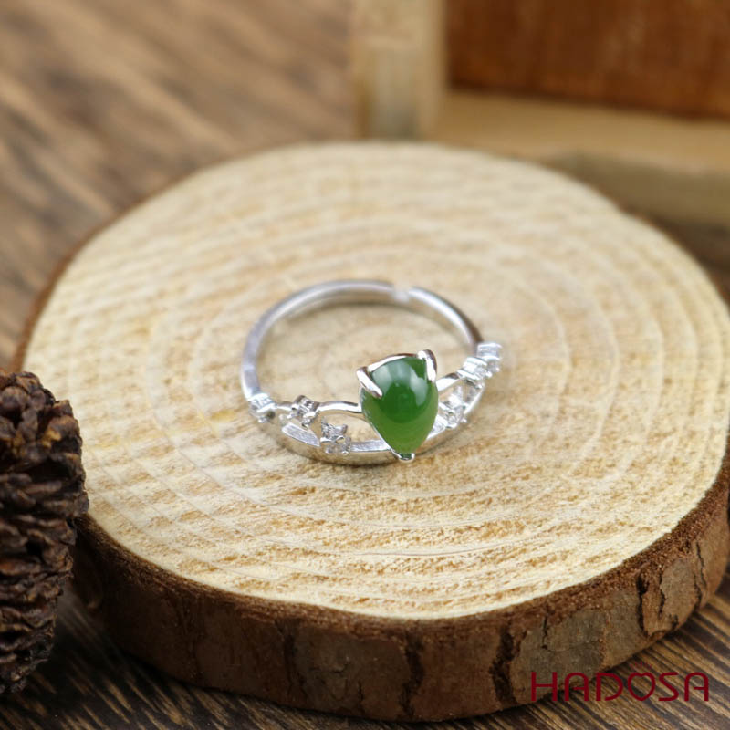 Nhẫn Ngọc Bích Canada 6*9mm bạc 925