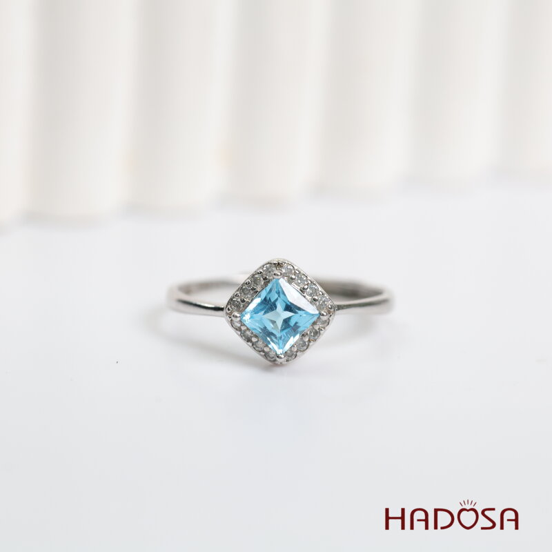 Nhẫn đá Topaz 5mm bạc 925