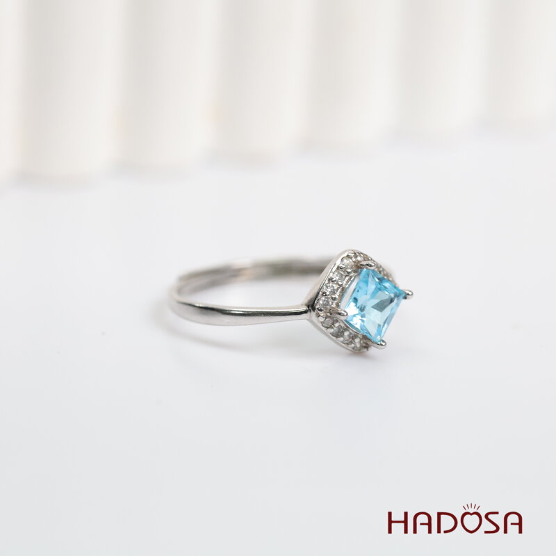 Nhẫn đá Topaz 5mm bạc 925